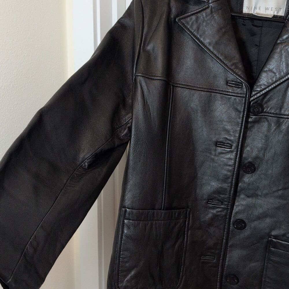 Nine West Women's Black Button Front Collared Jacket With Pockets Lined Size L - Picture 6 of 12